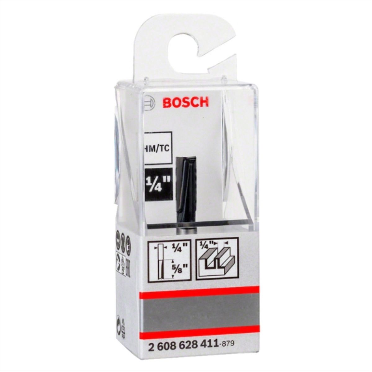 BOSCH - Fresa madera 1/4" ranura recta 2 filos corte 1/4"