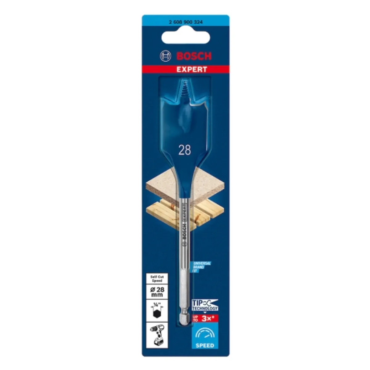 BOSCH - Broca plana para madera 28x152mm