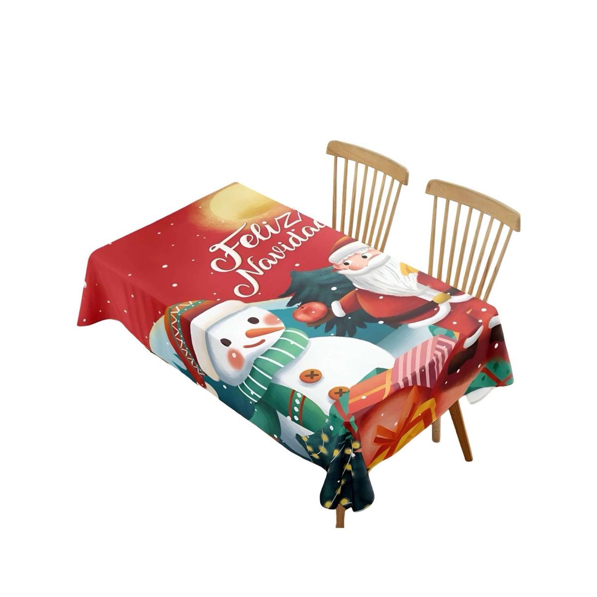 GENERICO - MANTEL DECORATIVO ANTIMANCHAS NAVIDAD MUÑECO DE NIEVE