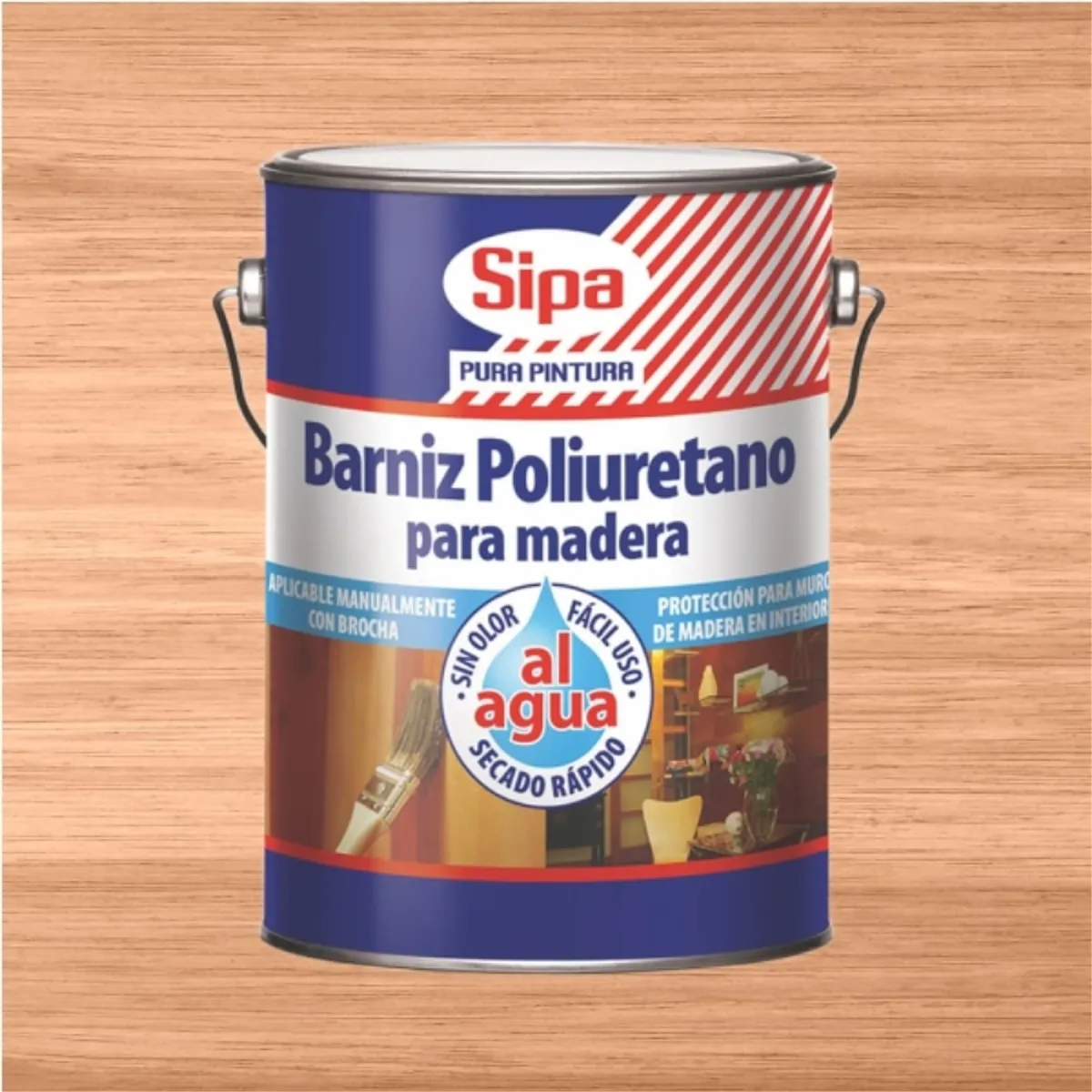 SIPA - Barniz poliuretano base agua incoloro 1 gal