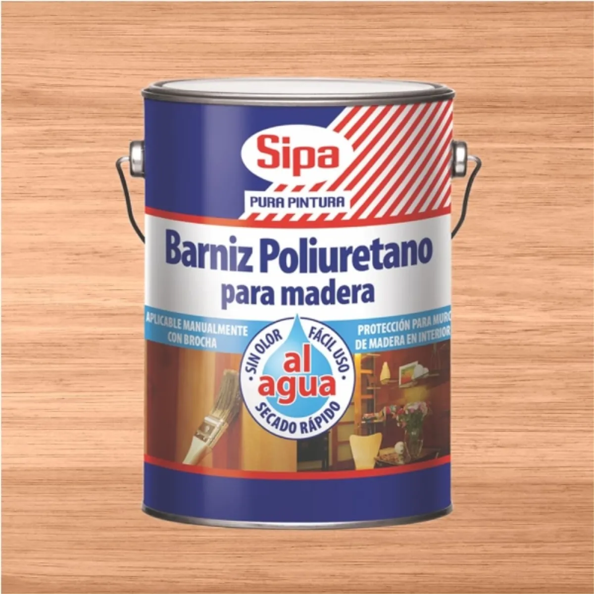 SIPA - Barniz poliuretano base agua incoloro 1 gal