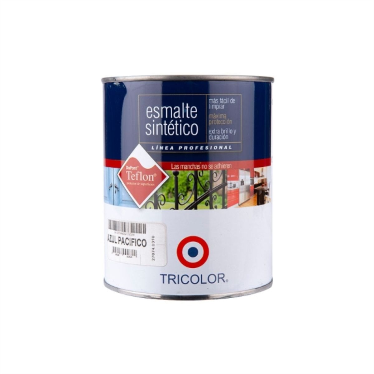 TRICOLOR - Esmalte sintético Profesional azul pacífico 1/4 gal