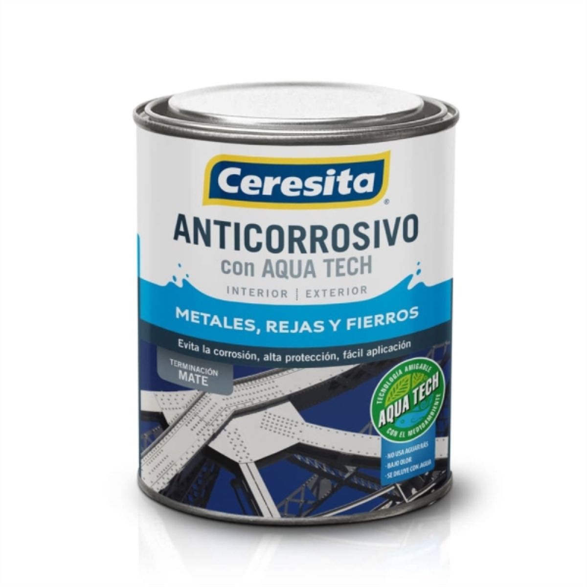 CERESITA - Anticorrosivo Aqua Tech negro 1/4 gal