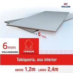 VOLCAN - Plancha lisa volcanboard 6.0mm 1,20x2,40 ml
