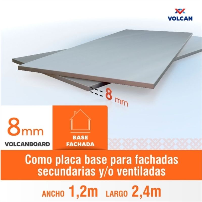 VOLCAN - Plancha lisa volcanboard 8.0mm 1,20x2,40 ml