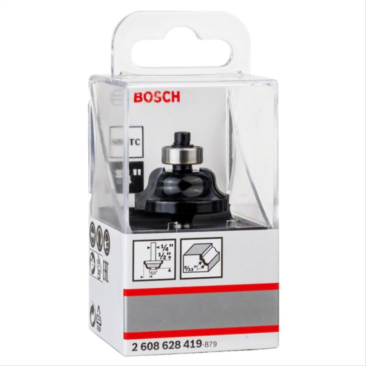 BOSCH - Fresa madera 1/4" bordes con rodamiento 2 filos corte 5/16"