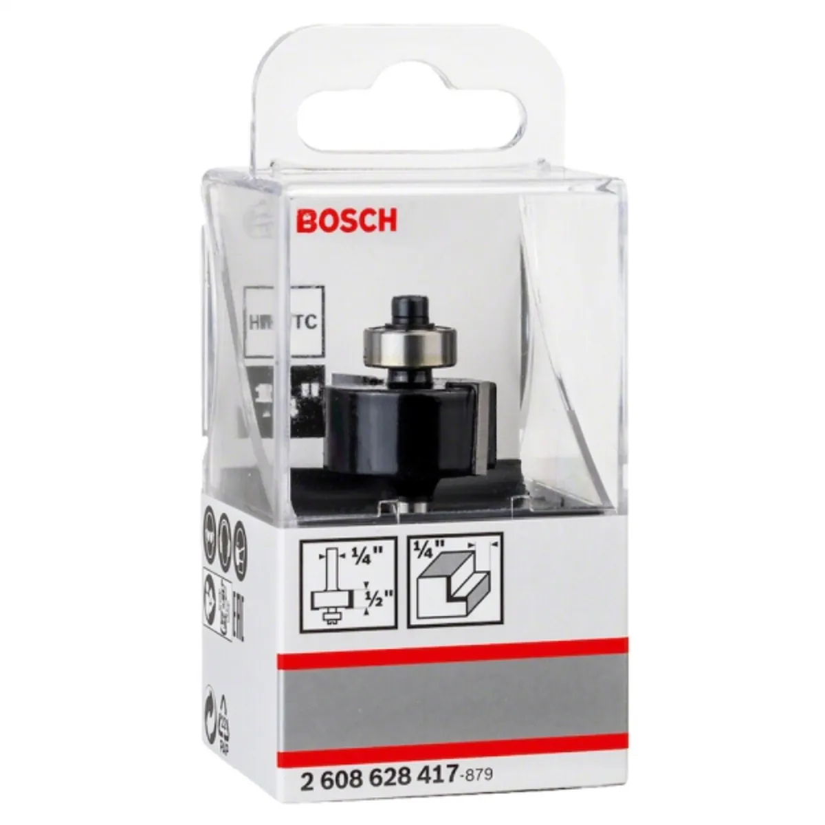 BOSCH - Fresa madera 1/4" costado recto con rodamiento corte 1"