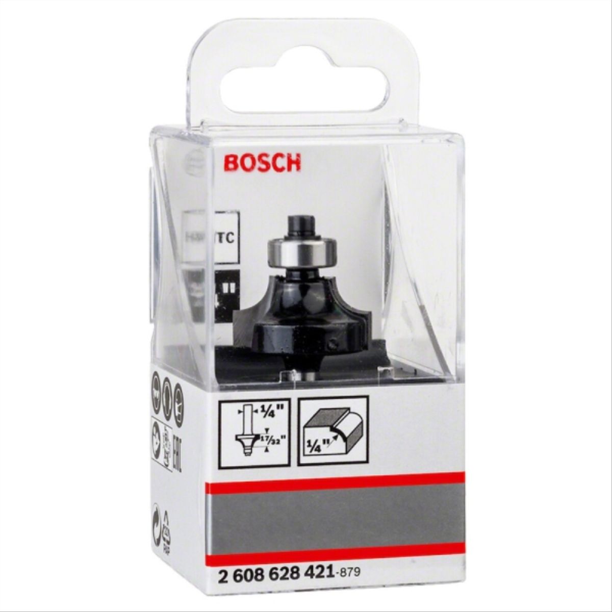BOSCH - Fresa madera 1/4" bordes con rodamiento 2 filos corte 1/4"
