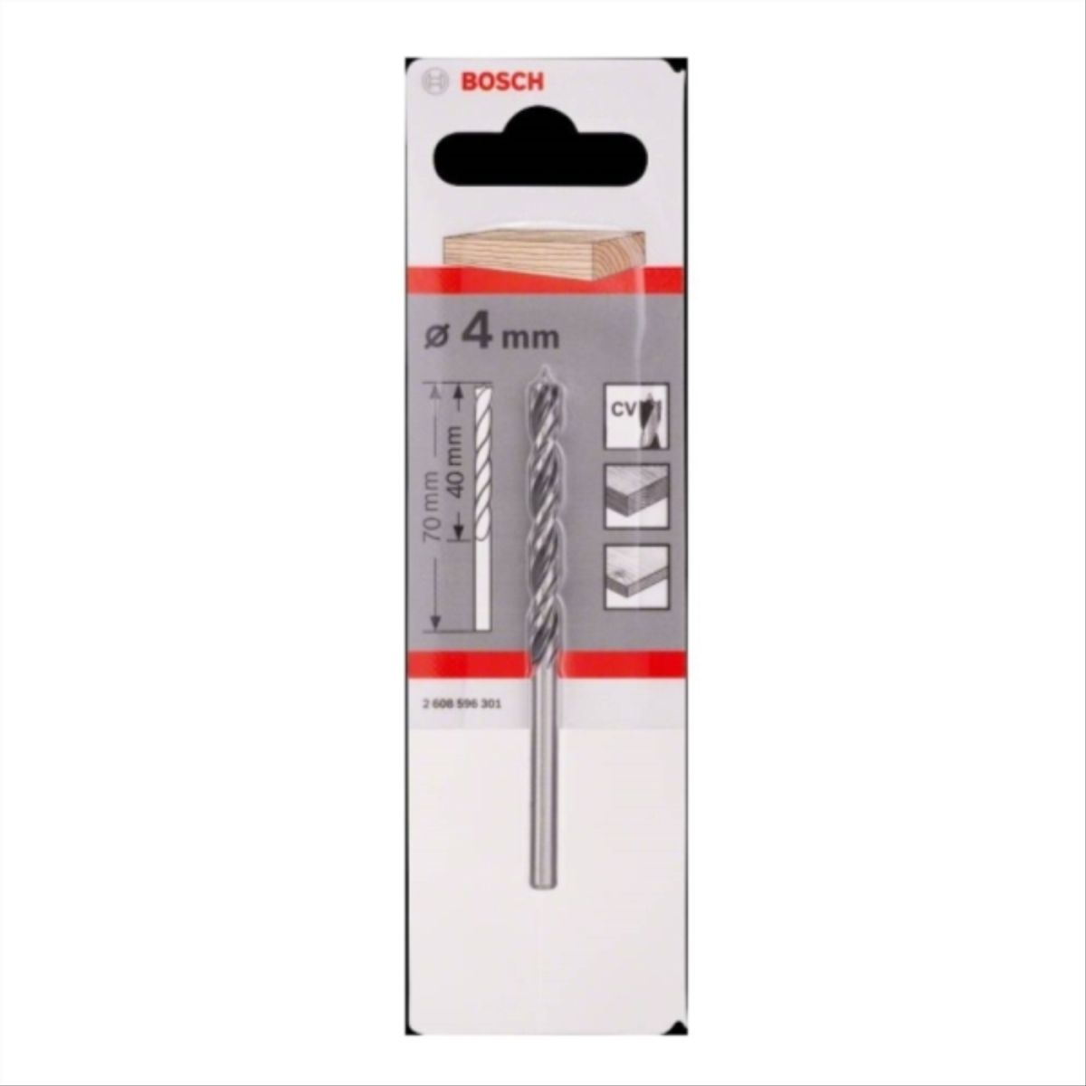 BOSCH - Broca para Madera 3 Puntas 4mm