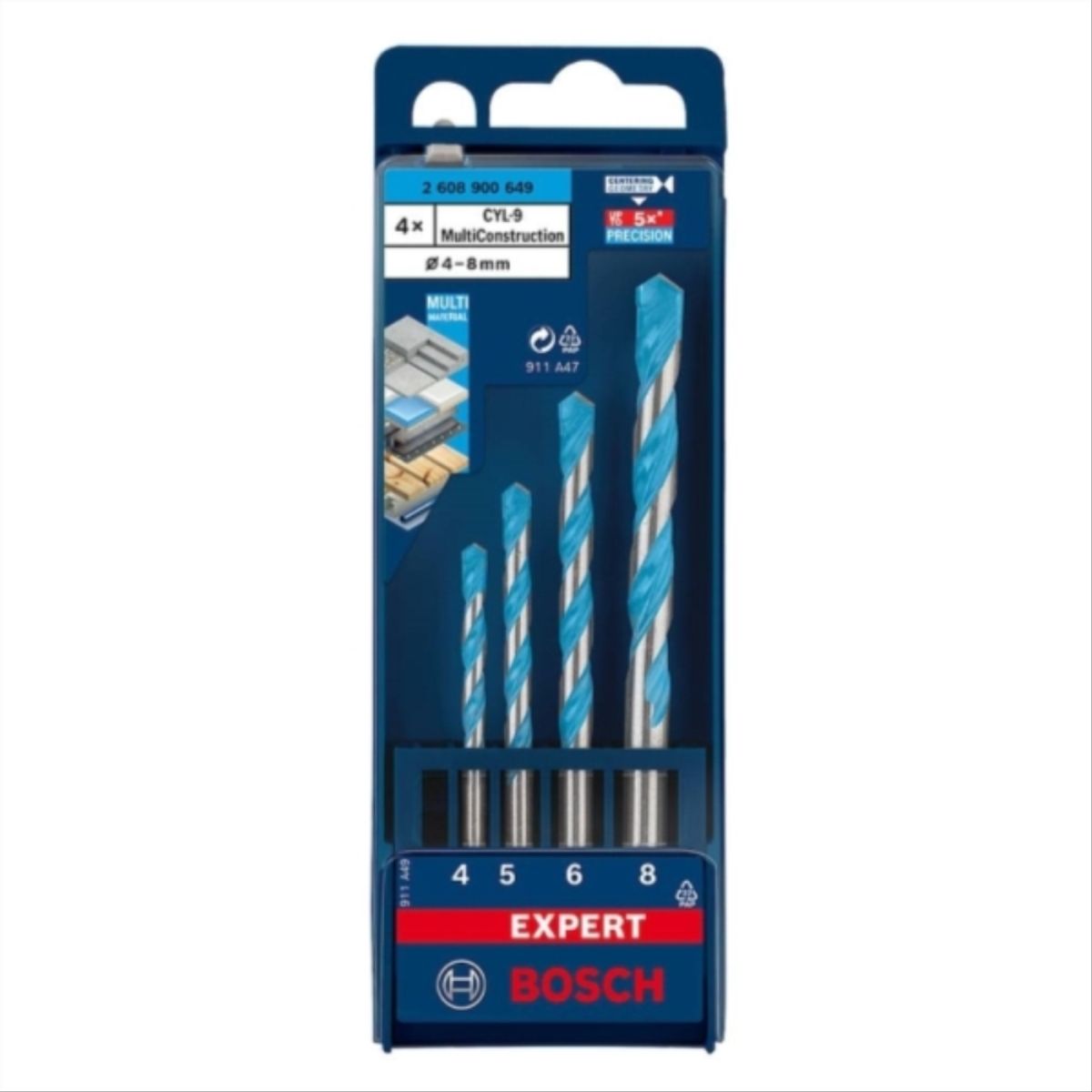 BOSCH - Broca  EXPERT CYL-9 Multiconstruction 4-5-6-8mm 4 unidades