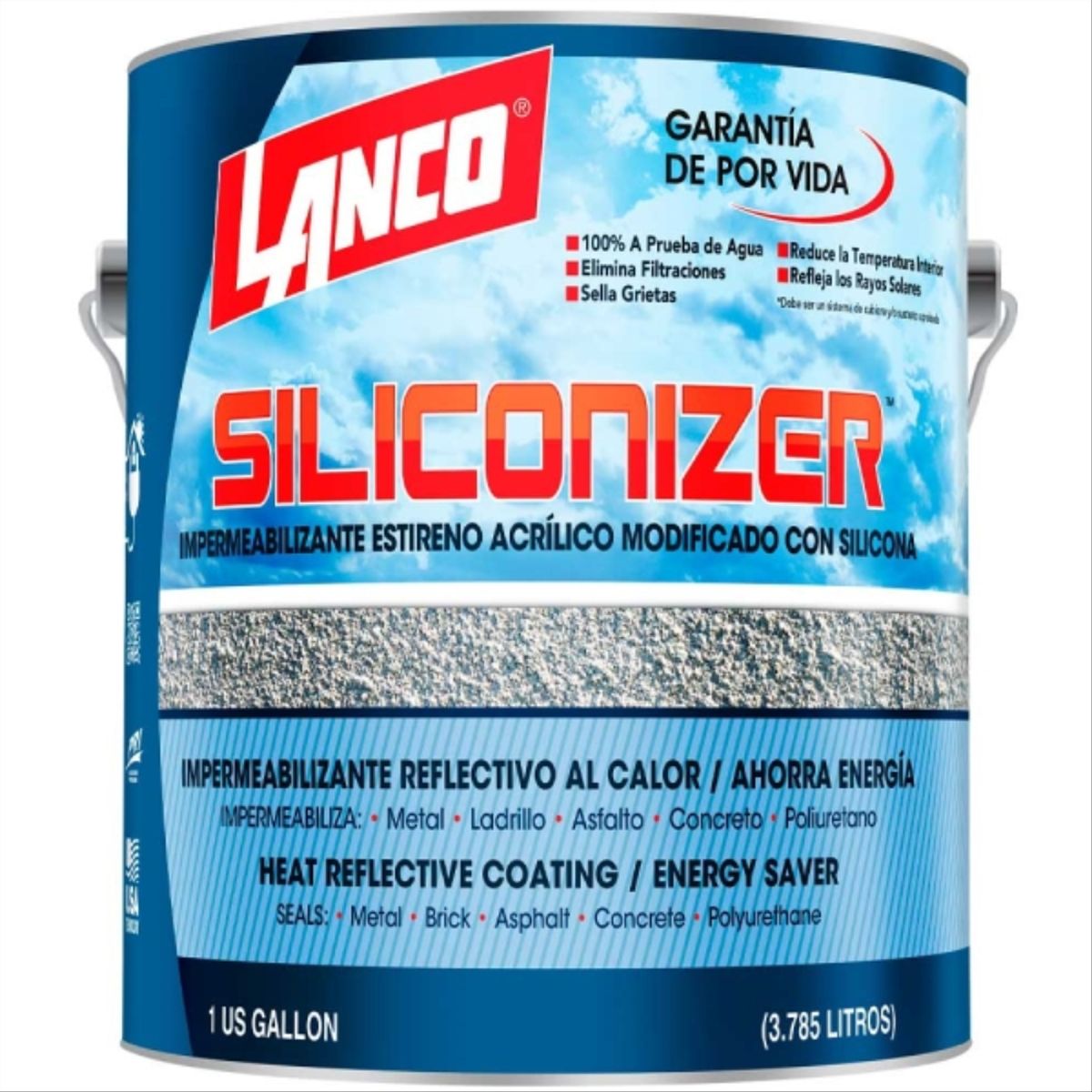 LANCO - Sellador techos Siliconizer negro galón