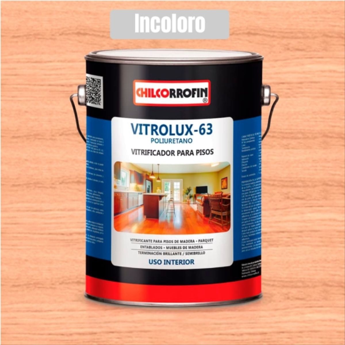 CHILCORROFIN - Vitrificante para pisos Vitrolux 63 incoloro 1 gal
