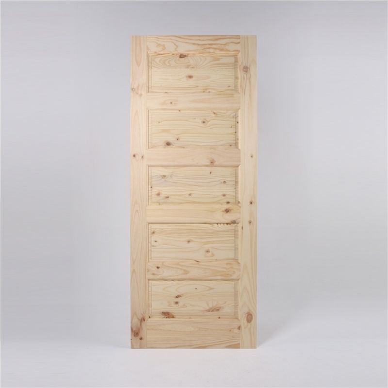 MADERAS BRAVO - Puerta pino solida five panel 45mm 75x2,00mt