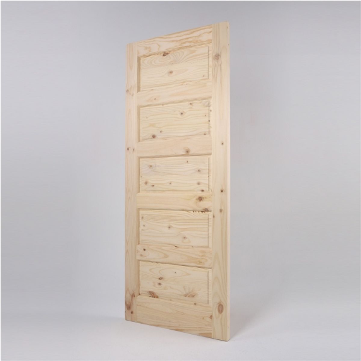 MADERAS BRAVO - Puerta pino solida five panel 45mm 75x2,00mt