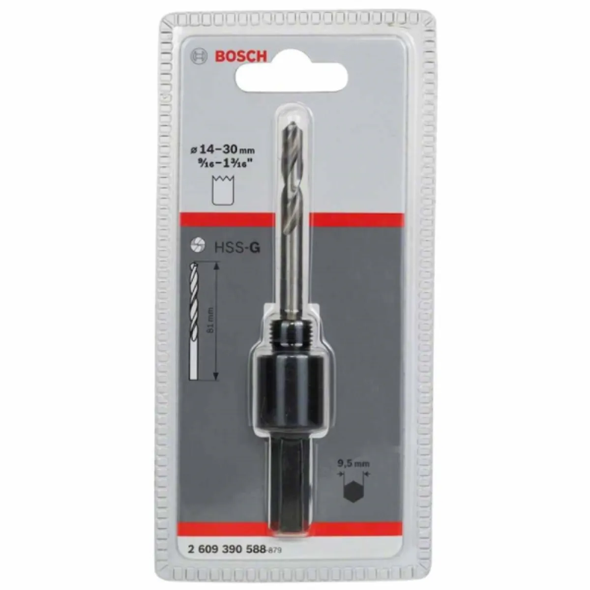 BOSCH - Soporte hexagonal 1/2" Bosch 20 UNF para sierras copa de 14-30mm
