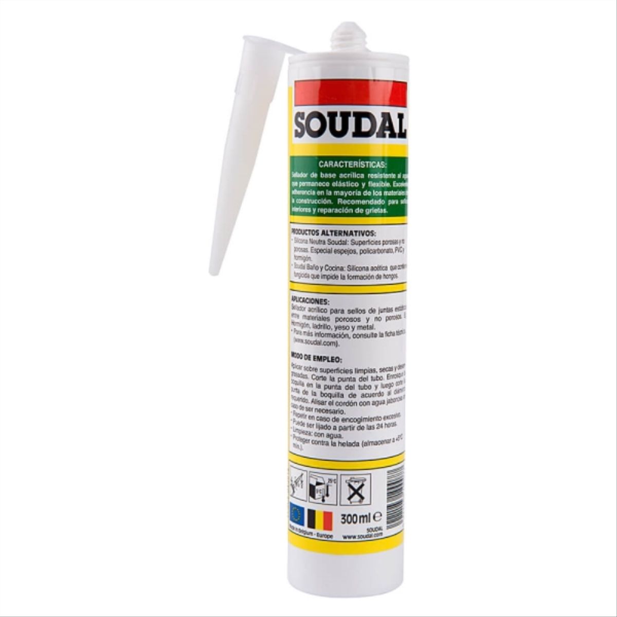 SOUDAL - Sellador acrílico pintable blanco 300 ml