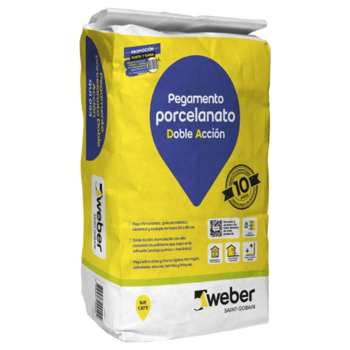 WEBER - Adhesivo porcelanato polvo DA 25 kg