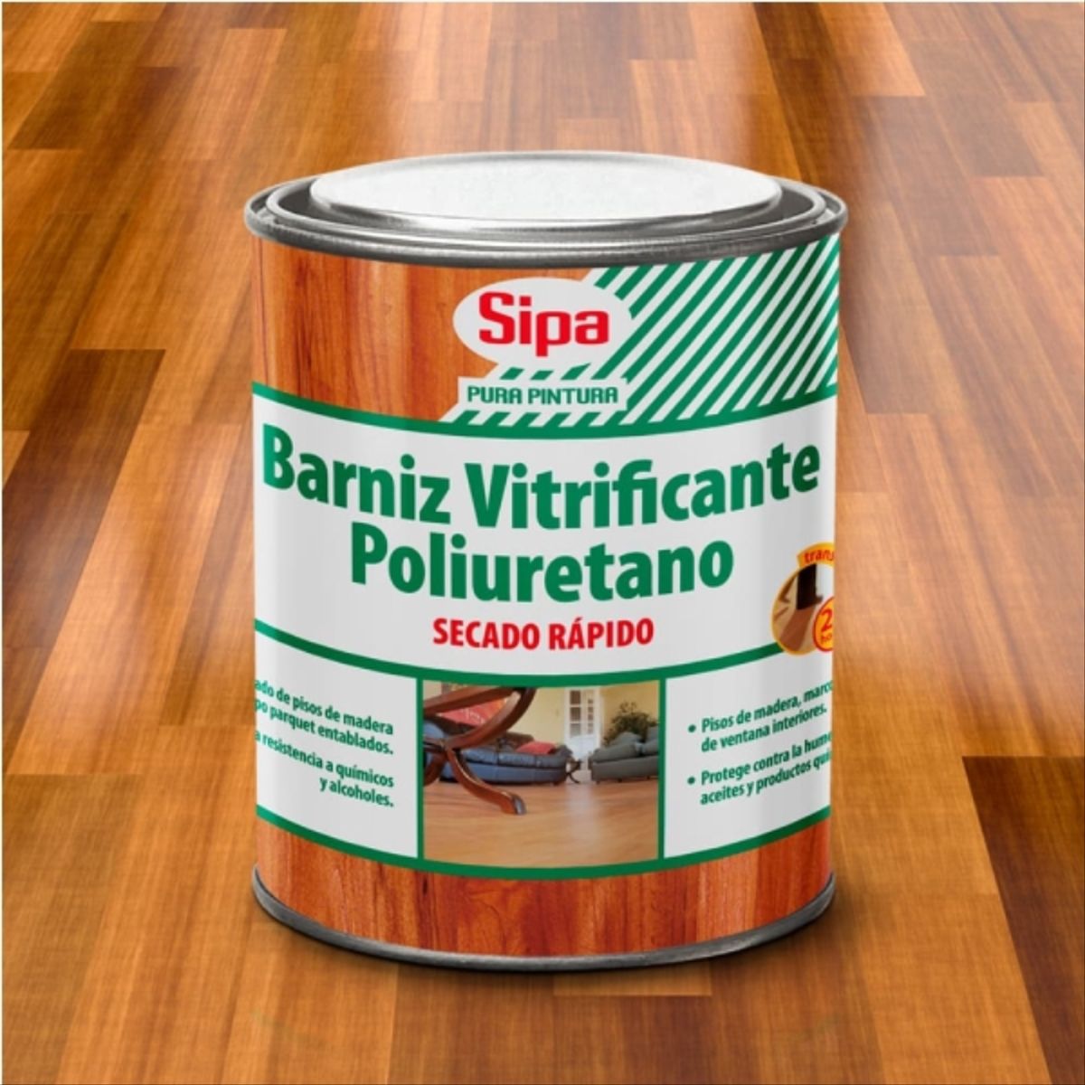 SIPA - Barniz vitrificante poliuretano brillante 1/4 gal
