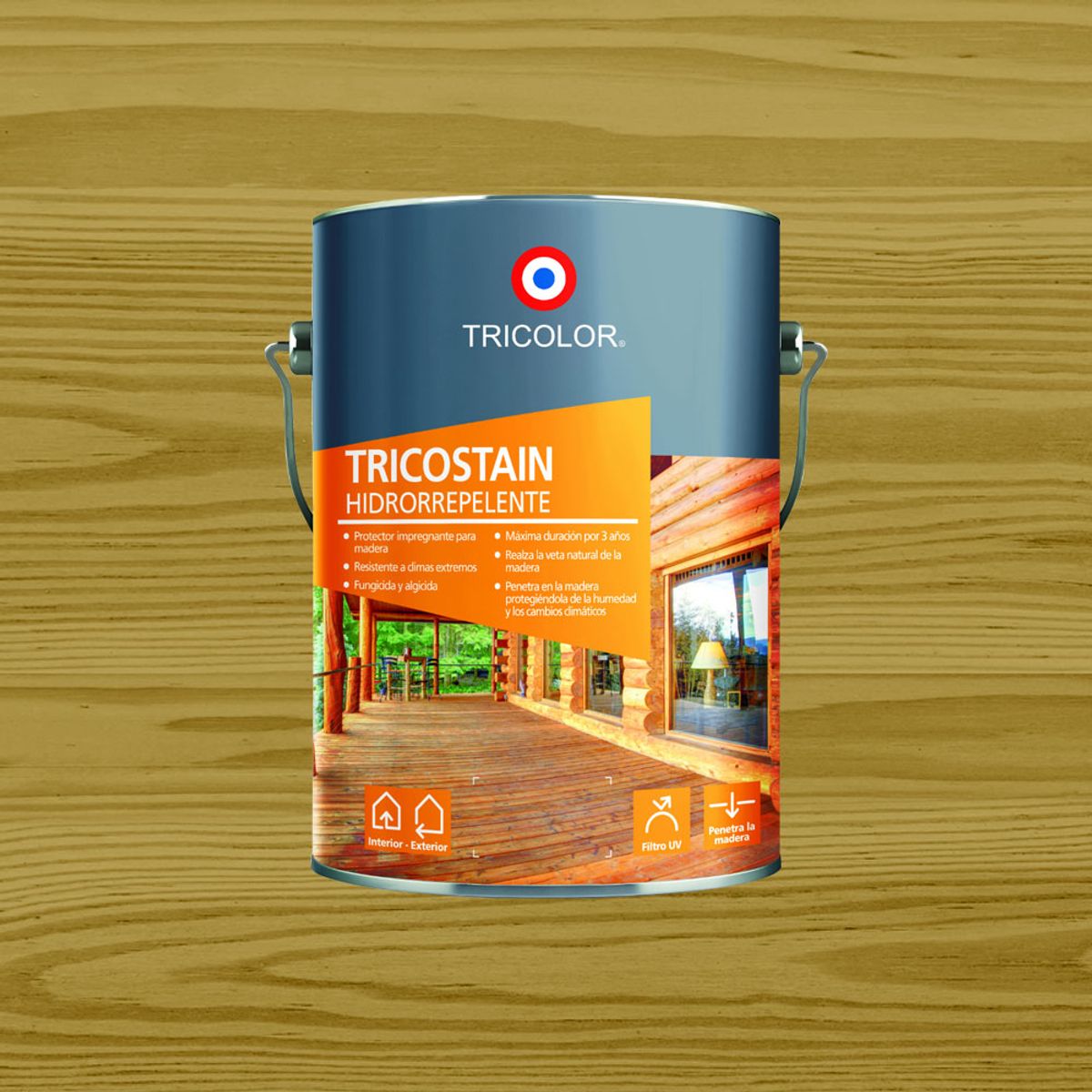 TRICOLOR - Protector de madera Tricostain verde 1 gal