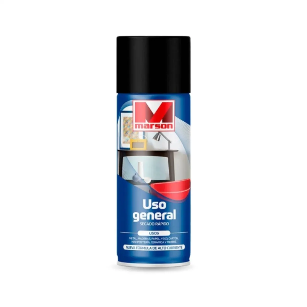 MARSON - Pintura en spray negro opaco 485 ml