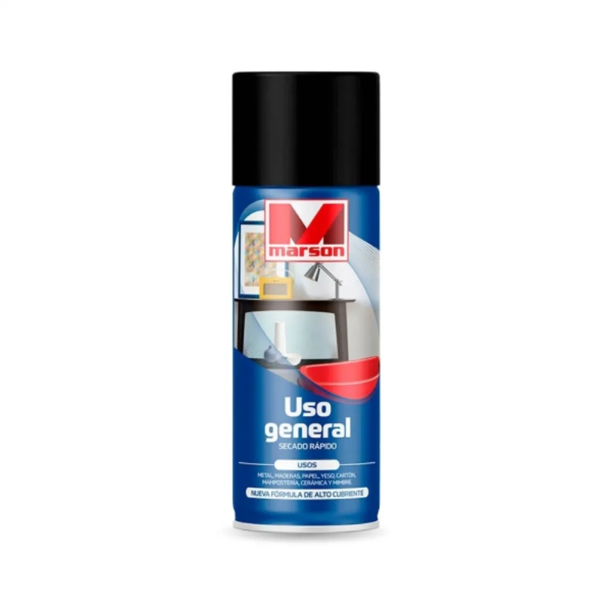MARSON - Pintura en spray negro opaco 485 ml