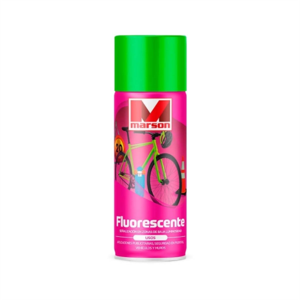 MARSON - Pintura en spray fluorescente verde 485 ml