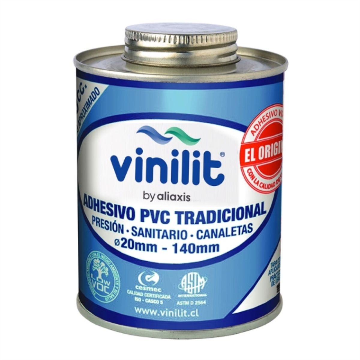 Adhesivo para PVC con pincel secado rapido 240cc, marca VINILIT - Foto Principal