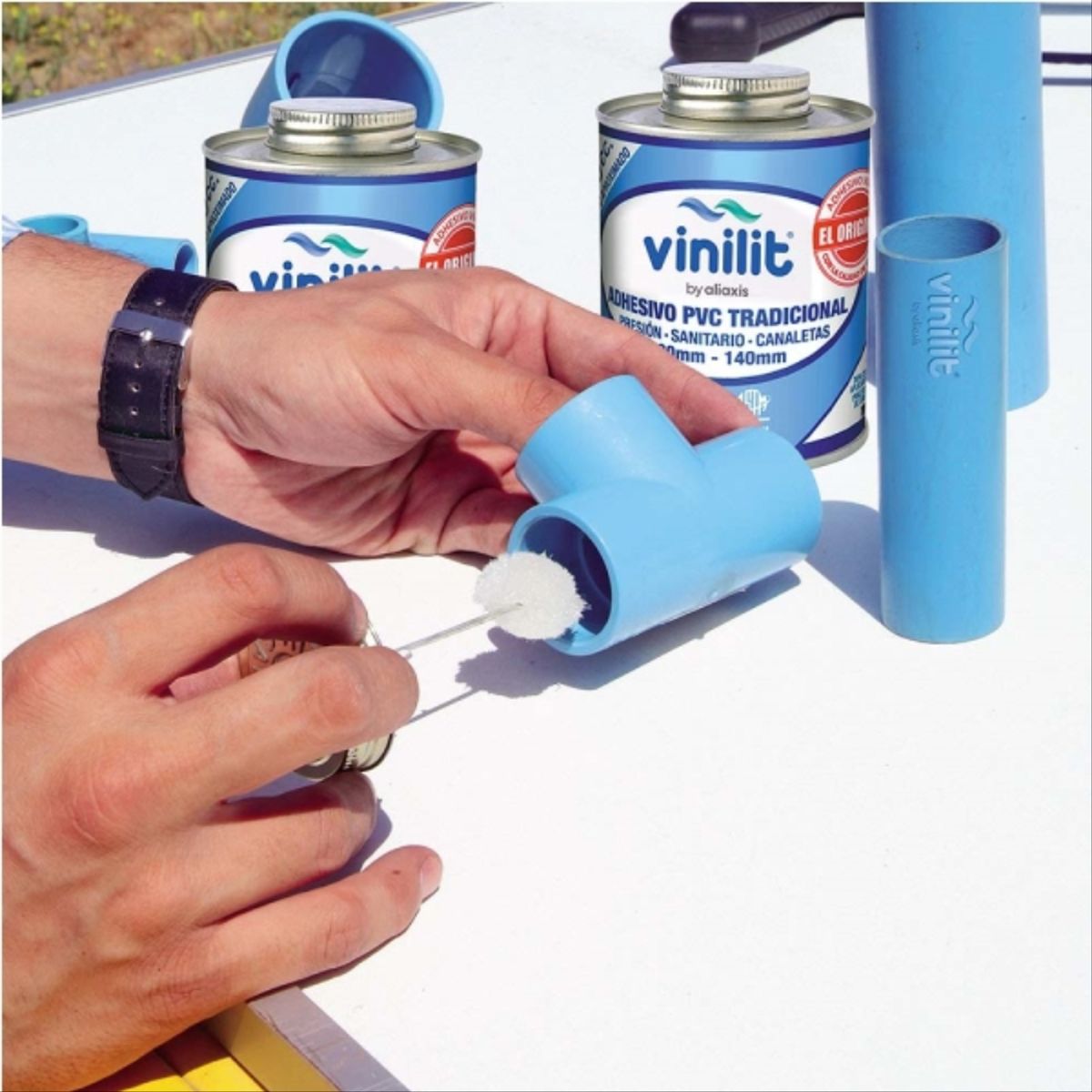 Adhesivo para PVC con pincel secado rapido 240cc, marca VINILIT - Foto 2