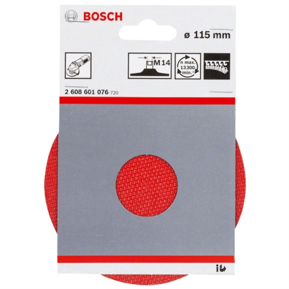 BOSCH - Plato de goma con velcro 115mm M14