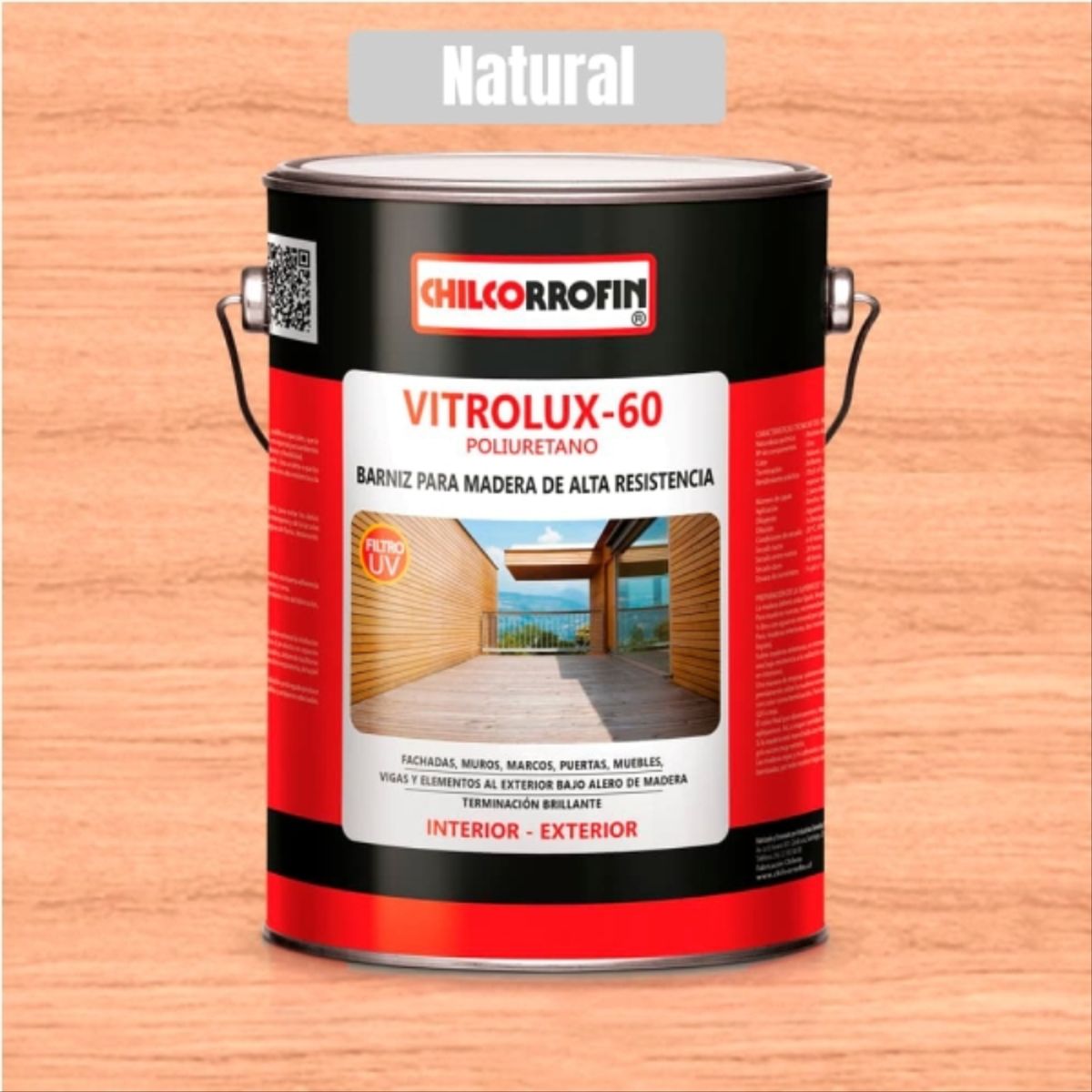 CHILCORROFIN - Barniz poliuretano Vitrolux 60 natural 1 gal