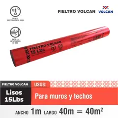 VOLCAN - Fieltro asfáltico 15 libras de 40m2
