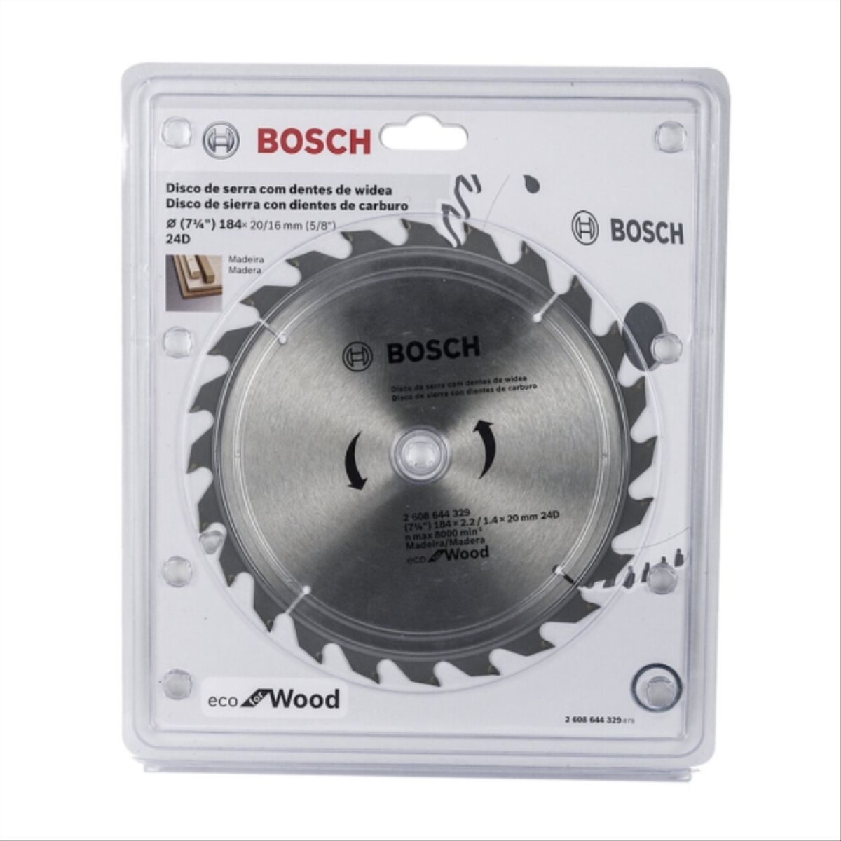 BOSCH - Disco sierra 7 1/4" 24 dientes