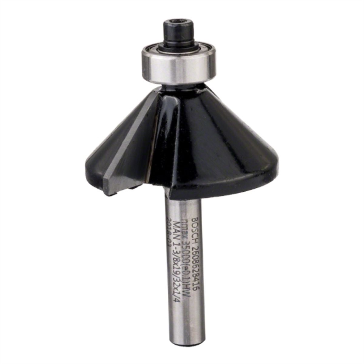 BOSCH - Fresa madera 1/4" bisel 45º con rodamiento 2 filos corte 1/2"