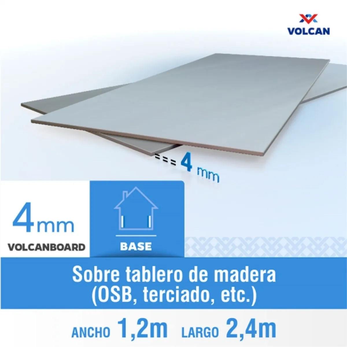 VOLCAN - Plancha lisa volcanboard 4.0mm 1,20x2,40 ml