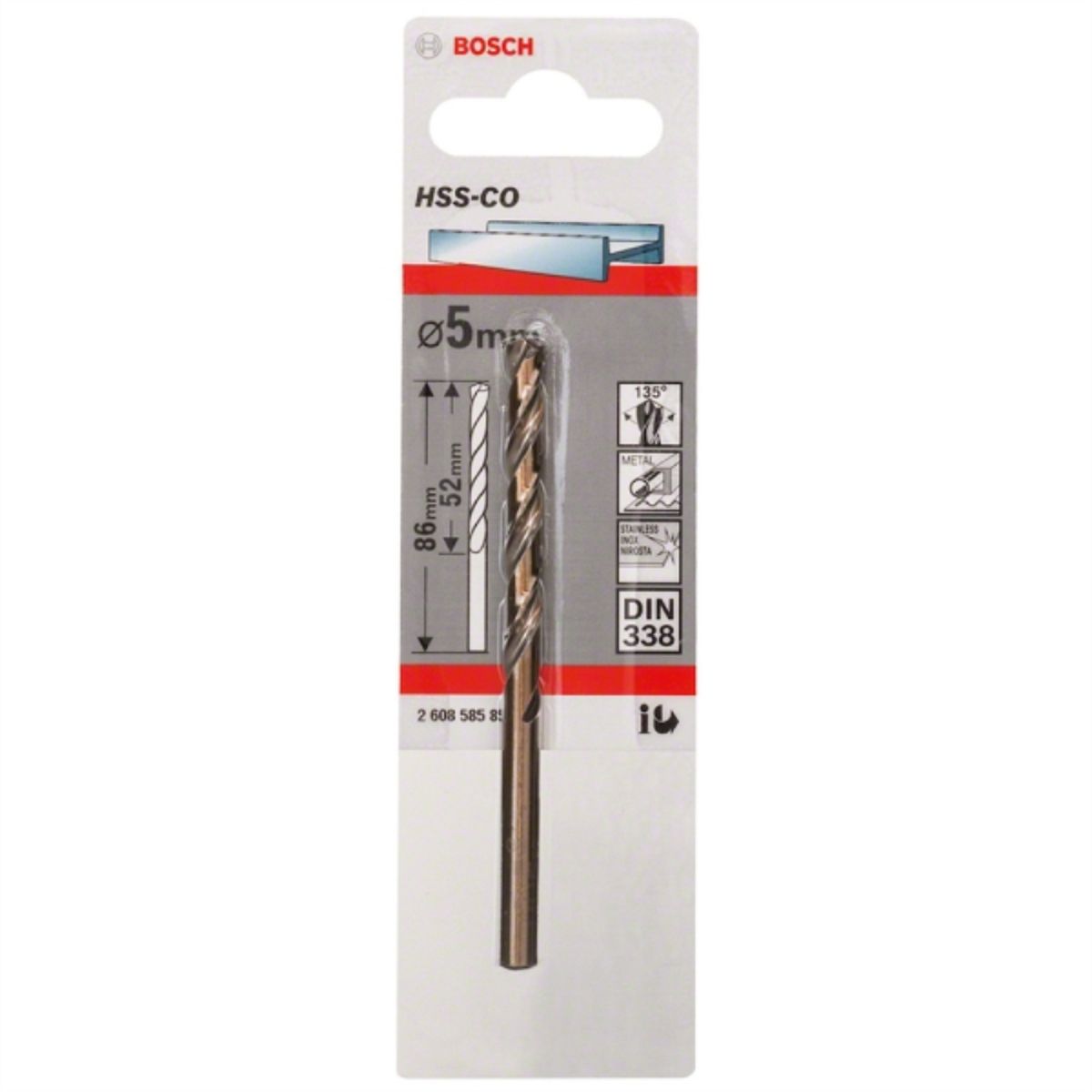BOSCH - Broca metal cobalto 5,0mm