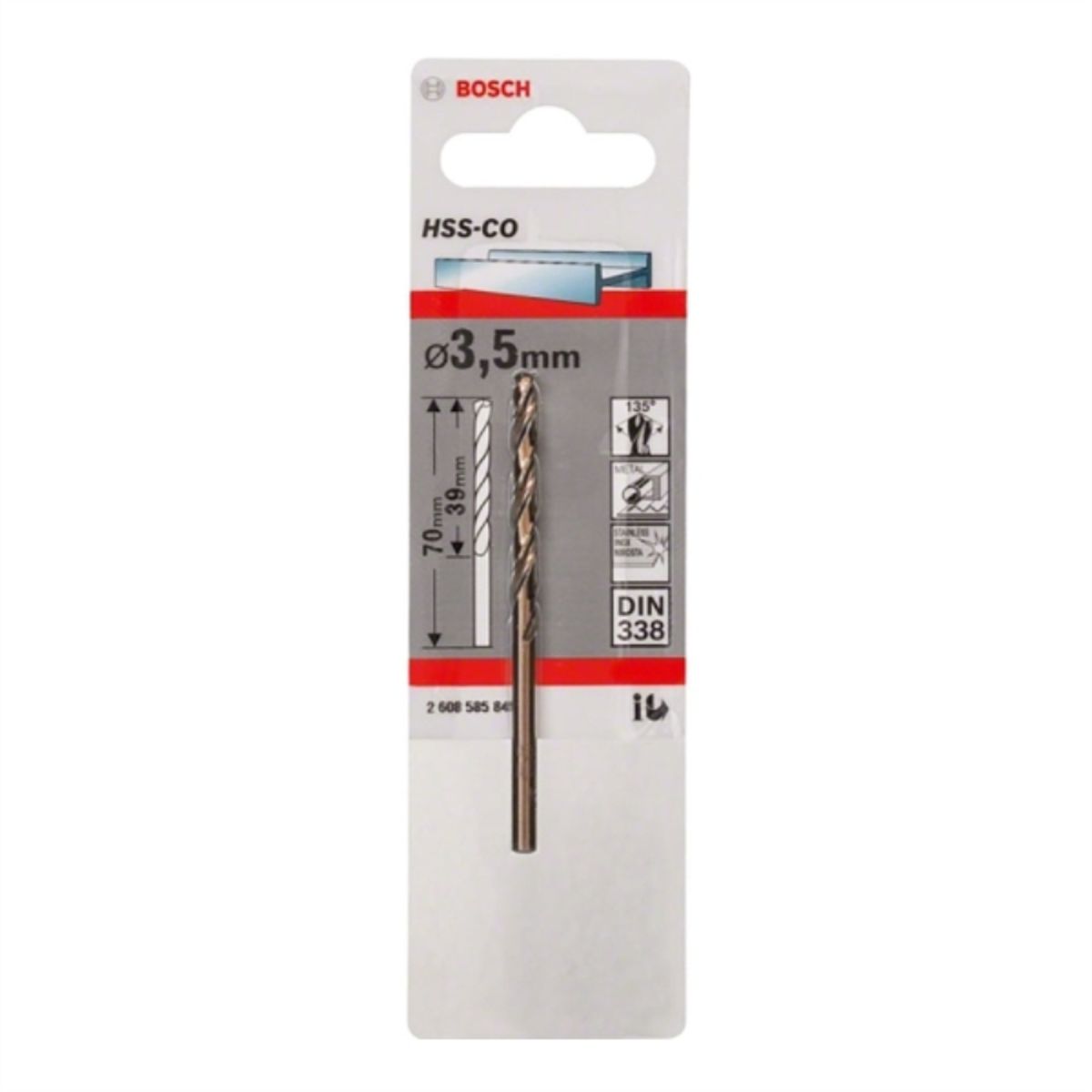 BOSCH - Broca metal cobalto 3,5mm
