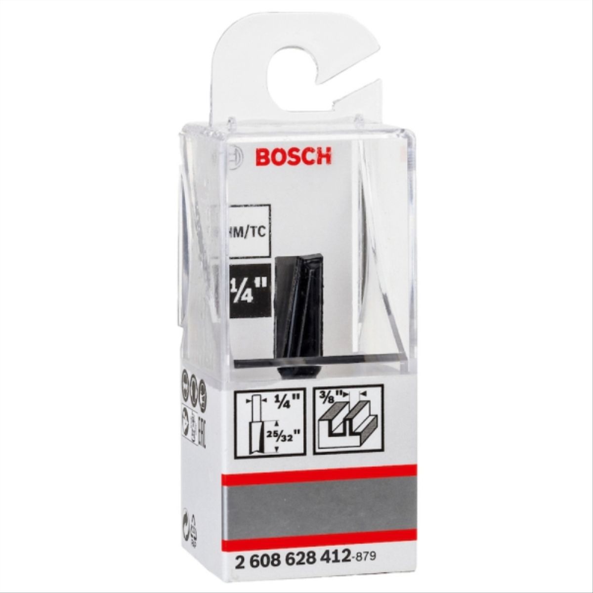 BOSCH - Fresa madera 1/4" ranura recta 2 filos corte 3/8"