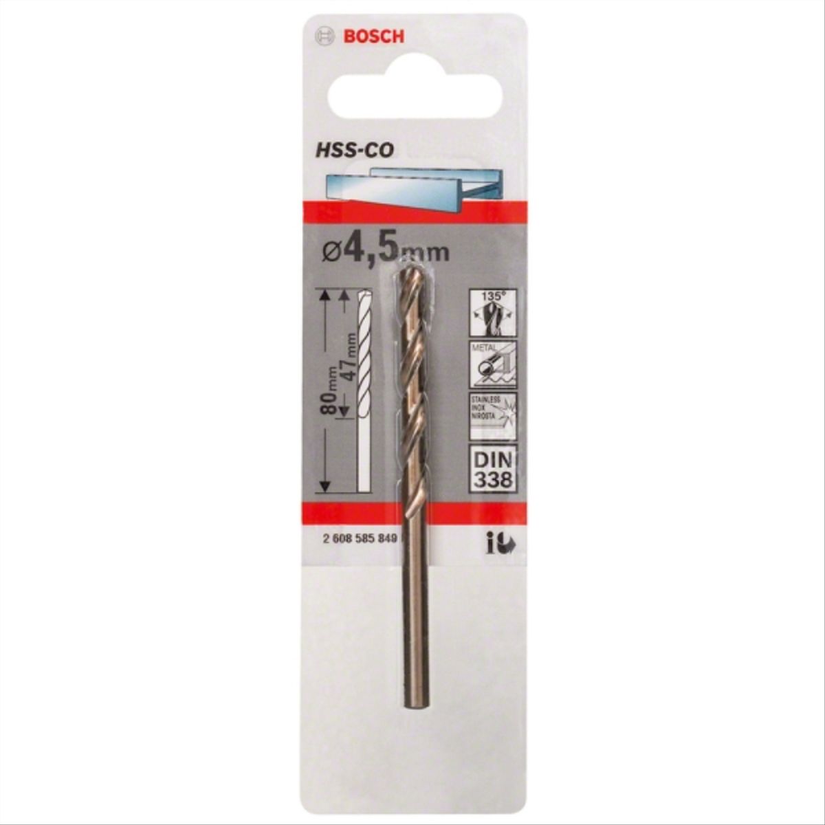 BOSCH - Broca metal cobalto 4,5mm