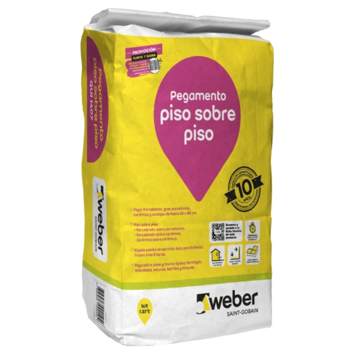 WEBER - Adhesivo cerámico polvo piso sobre piso 25 kg