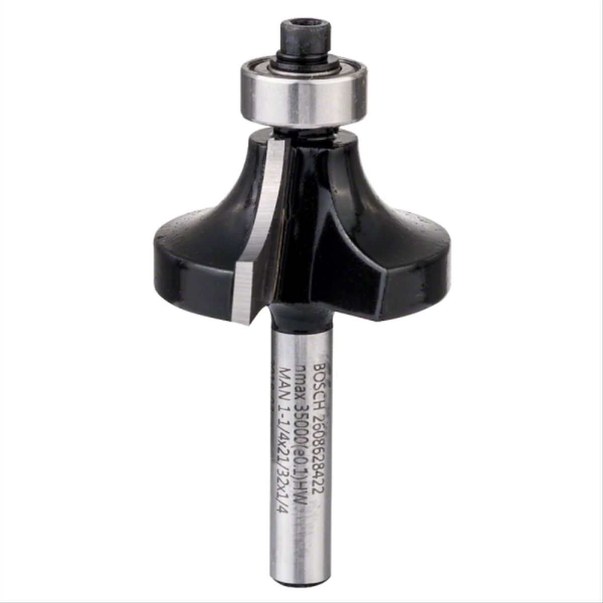 BOSCH - Fresa madera 1/4" bordes con rodamiento 2 filos corte 3/8"