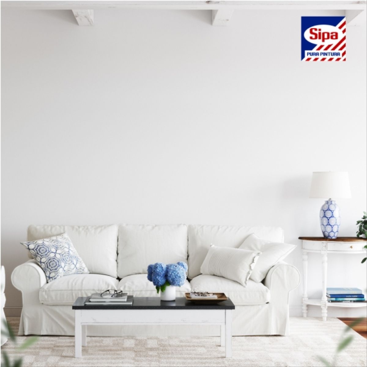 SIPA - Esmalte al agua mate blanco 4 gal