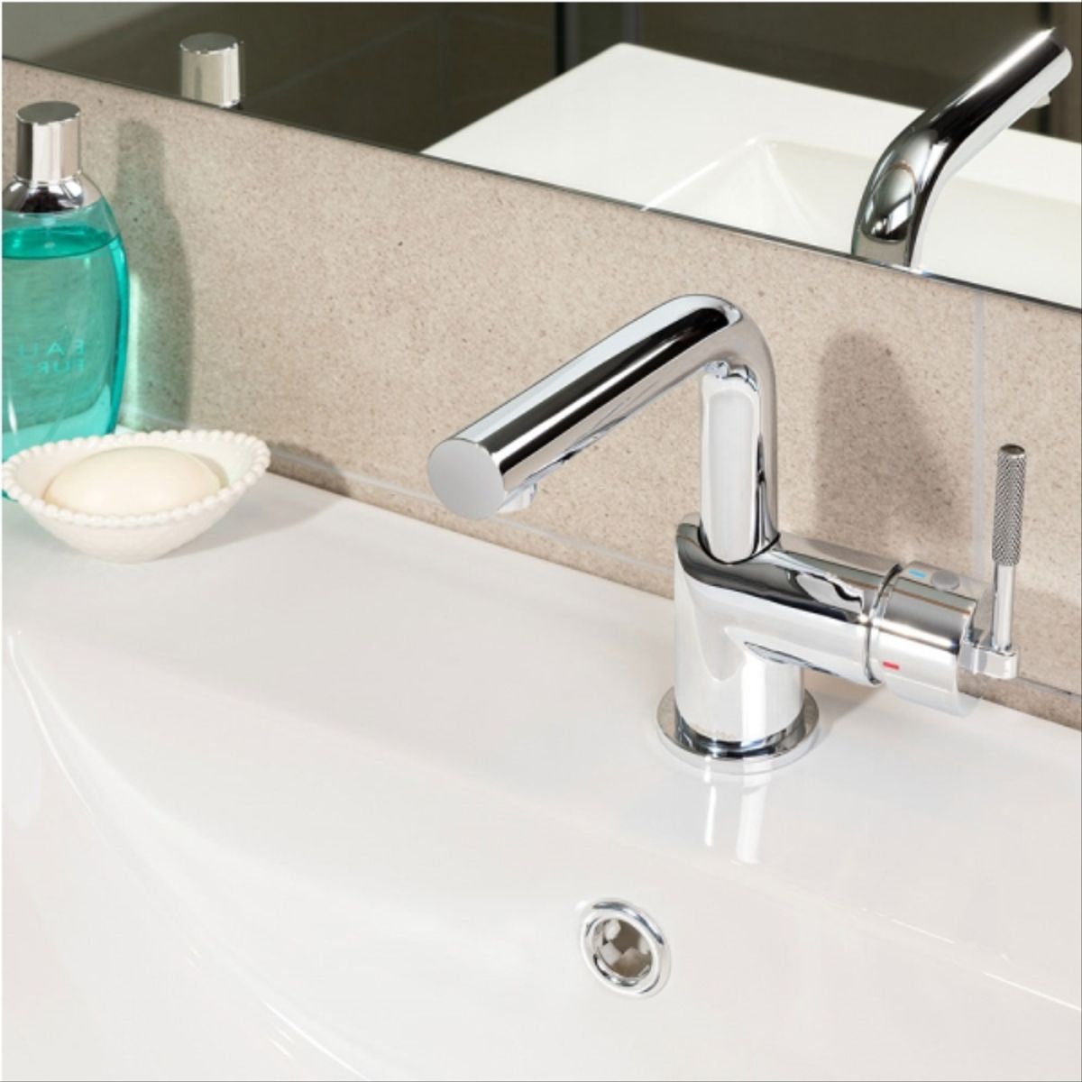 STRETTO - Monomando lavamanos cromo Amalfi