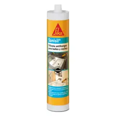 SIKA - Silicona antihongo para baño y cocina Sanisil transparente 300 ml