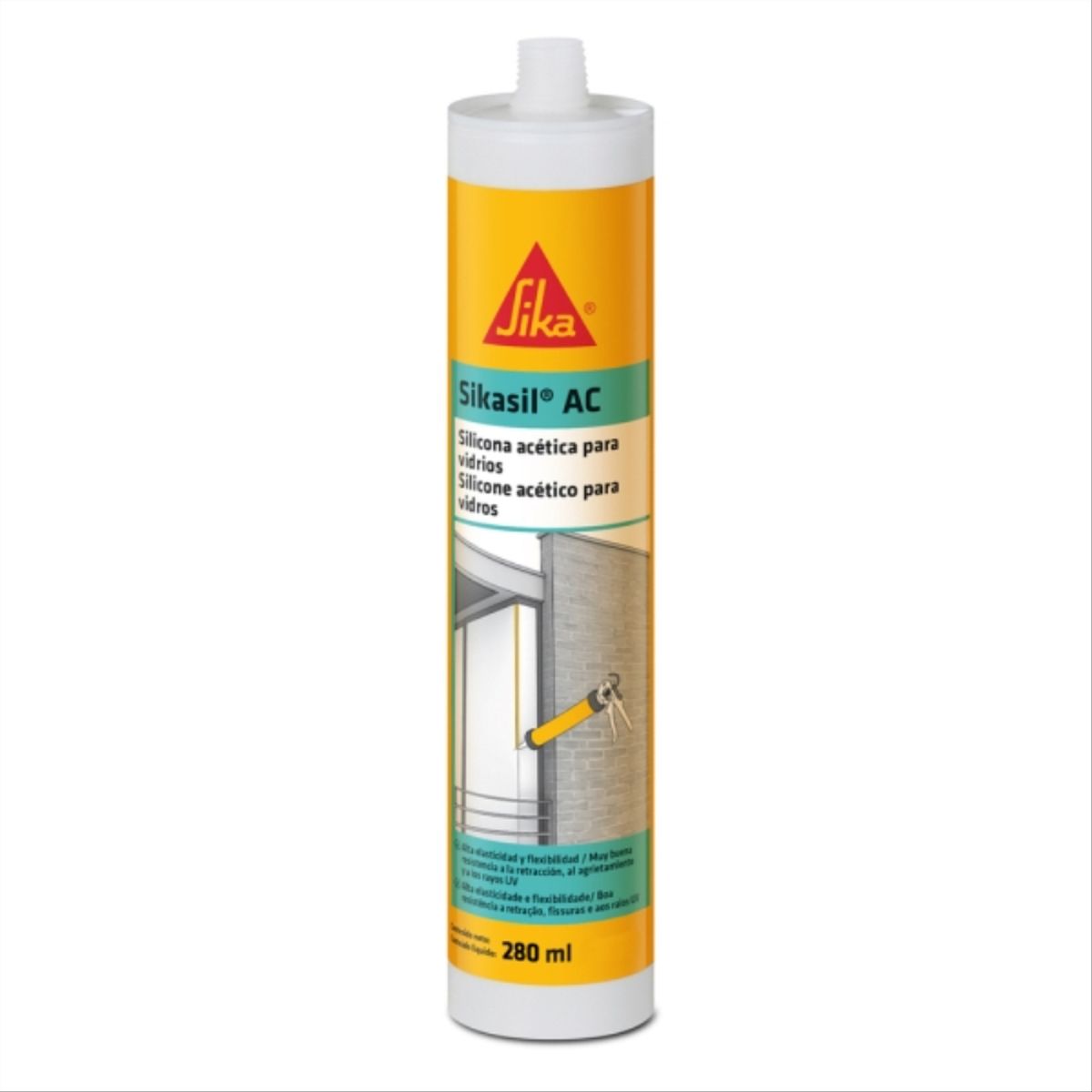 SIKA - Silicona acética Sikasil-AC transparente 300 ml