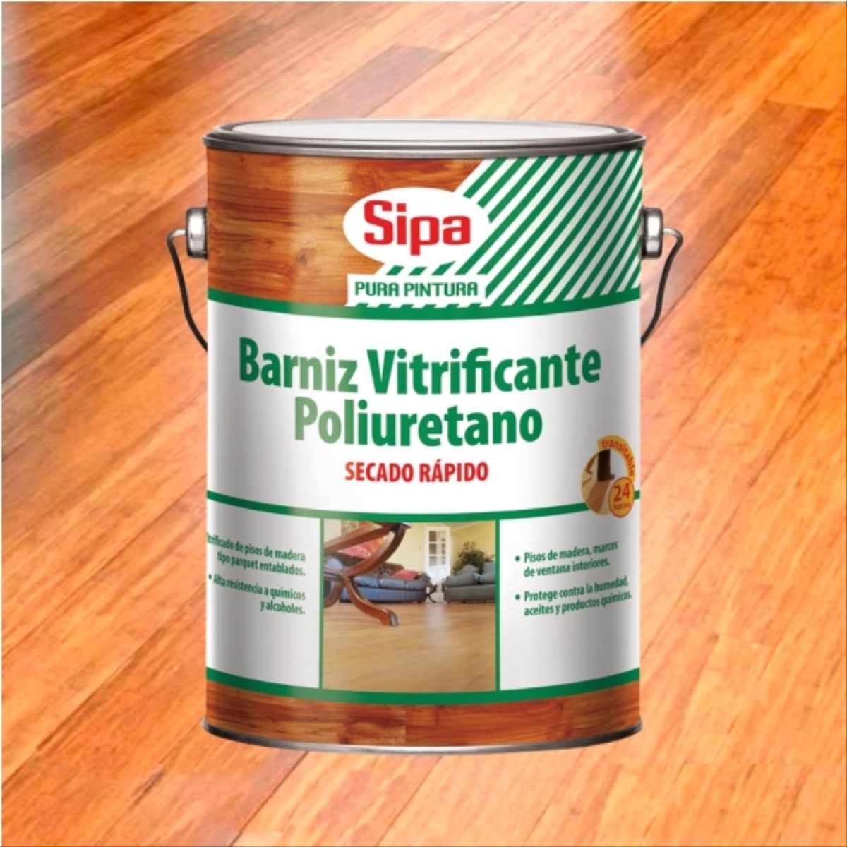 SIPA - Barniz vitrificante poliuretano semibrillo 1 gal