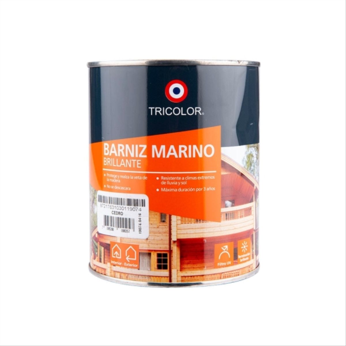 TRICOLOR - Barniz marino cedro 1/4 gal
