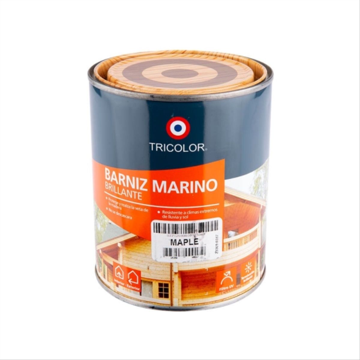 TRICOLOR - Barniz marino maple 1/4 gal