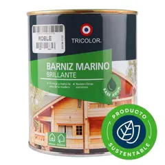 TRICOLOR - Barniz marino base agua roble 1/4 gal