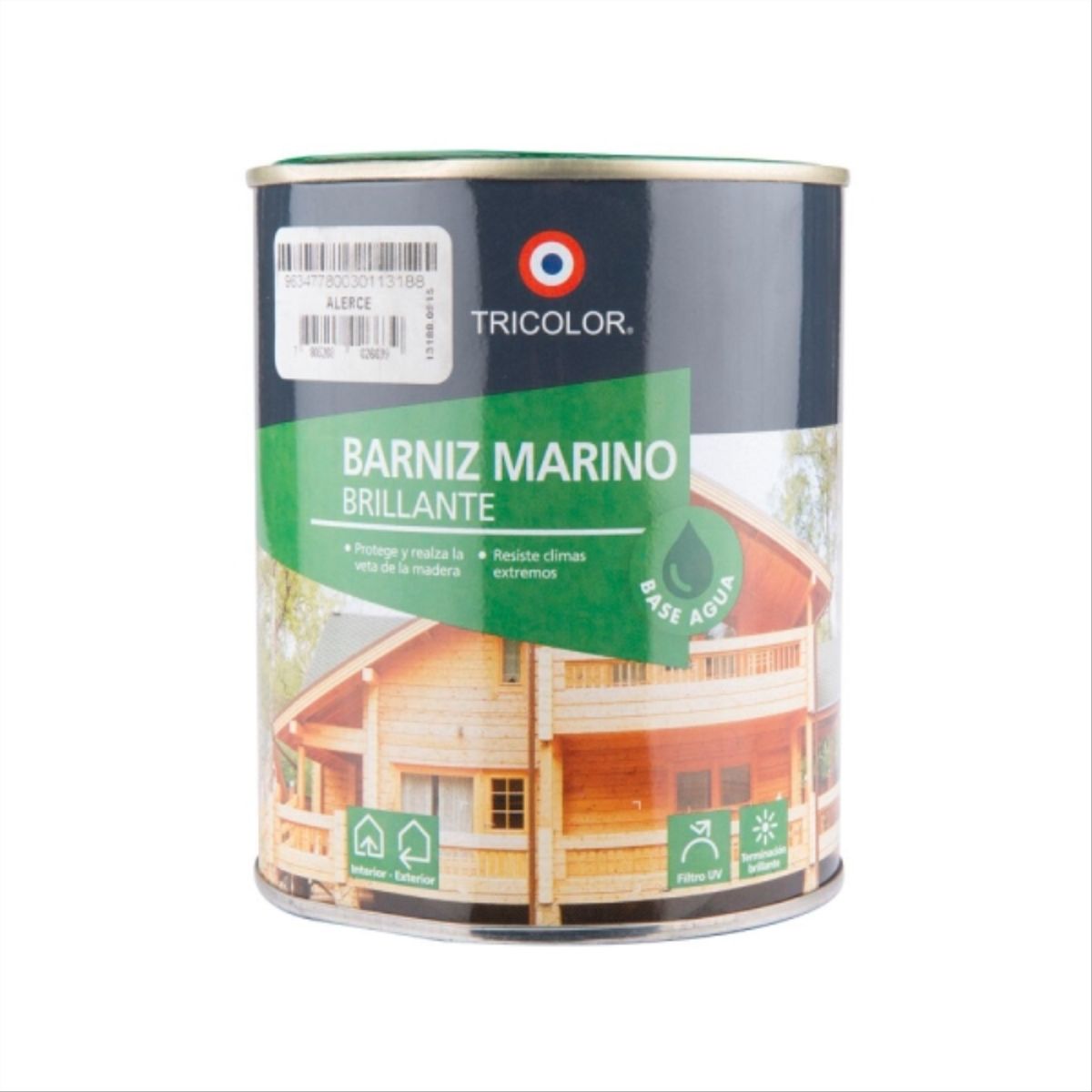 TRICOLOR - Barniz marino base agua alerce 1/4 gal