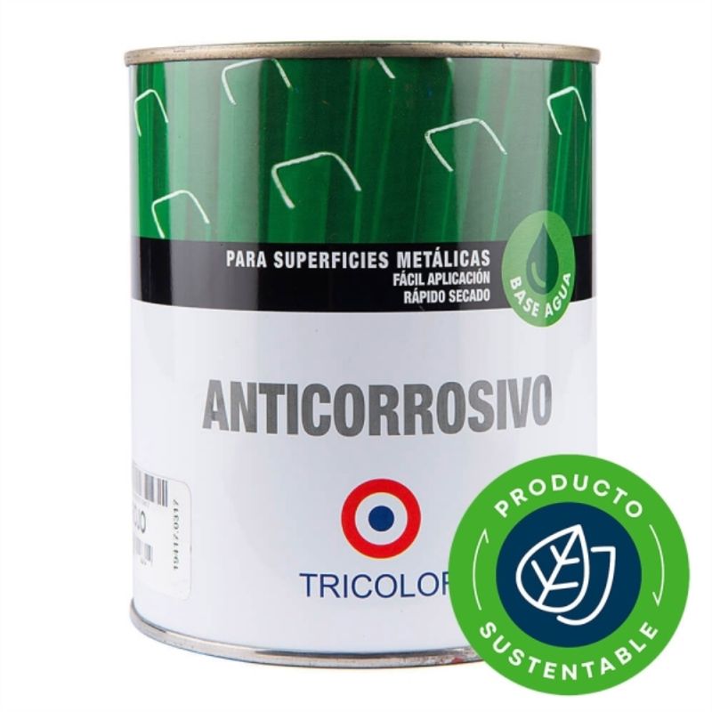 TRICOLOR - Anticorrosivo base agua negro 1/4 gal